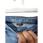 American Eagle Slim Straight Jeans Distressed Ripped Raw Hem Size 12 Blue Photo 7