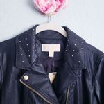 Michael Kors Black Faux Leather Gold Studded Jacket Photo 1