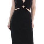 Calvin Klein NWT Womens Cut-Out Mid-Calf Sweater dress Black XL Stretch Photo 4