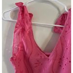 Women's Medium/Large Ruffle Babydoll Top Pink Bow 🎀 Sleeve‎ Tie At The Shoulder Photo 1