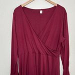 Old Navy burgundy wine red v-neck long sleeve Knee Length Casual dress xxl Photo 2