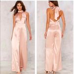 Nasty Gal Blush Satin Halter oh what a night culottes palazzo biscuit coquette blush pink Photo 1