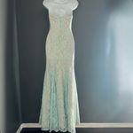 Sequin Hearts  Lace Blue Strapless Beaded Formal Prom Gown Dress Small - Medium Photo 7
