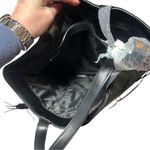 Victoria's Secret NEW Deadstock Victoria’s Secret Black Faux Leather Fringe Tote Bag Purse Photo 2