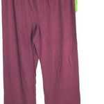 P.J. Salvage Womens Pajama Lounge Pants Faux Button Fly Burgundy L Photo 0