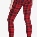 Blackheart Hot Topic Red & Black Plaid Super Skinny Pants Photo 2