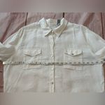 Chico's  Shirt Womens 2 White Linen Lino Casual Summer Comfort Light Button Turkey Photo 3