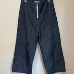 Top Shop Moto Exposed Front Zipper Tailored Cropped Wide Leg Jeans Sz 28 Photo 0