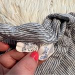 Sigrid Olsen V-Neck Linen Tank Top White Blue Stripes Photo 8