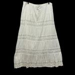 Valerie Stevens VTG Women Boho Prairie Skirt XL Lace Tiered Sequin Cottage Fairy Photo 2