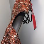 NWT Coucoo Backless Mini Orange Dress Tweed Size S Black Photo 3