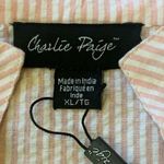 Charlie Paige  Dress XL Pink White Stripe Mini Sleeveless 100% Cotton Side Zip Photo 1