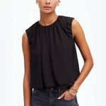 Madewell NWT Sleeveless Bubble Top Tank Chiffon Black Photo 0
