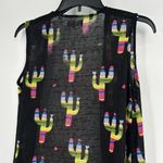 Southern Stitch Black Cactus Print Duster Sleeveless Festival Western S/M Photo 5
