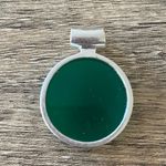 Sterling Silver Green Glass Peridot Pendant Photo 1