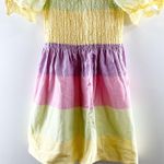 Olivia Rubin Emilie Striped Pastel Puff Sleeve Mini Dress Yellow Pink 2 Photo 7