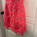 Adelyn Rae  Mila Lace Halter Mini Dress Hot Pink Coral neon medium Photo 4