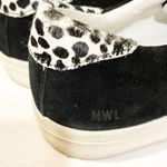 Madewell  Size 10 Black Sidewalk Low Top Sneaker Leather Real Fur Animal Photo 6