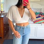 Island Gypsy Cropped Open Back White Flare Top Photo 0