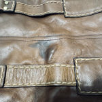 Kate Landry  Brown Leather Shoulder Bag Purse Deep tote work laptop Photo 3