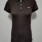 Hollister Betty brown pique shrunken polo size small Photo 0