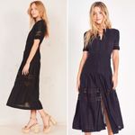 Love Shack Fancy NWT
Edie Lace Short Sleeve Midi Shirt Dress in Black Size XS Photo 5