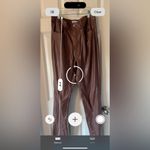 Danielle Bernstein ‎ WeWoreWhat Croc Ankle Flare Brown FauxLeather Pant Size27/4 Photo 4