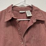 White Stag  Women's M Red Cream Gingham Snap Button Maxi Dress Vintage Photo 3