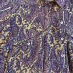 Vintage Escada Silk Blouse Margaretha Ley Top Paisley Print Size 38 Button Front Purple Photo 7