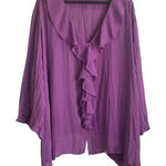 Maggie Barnes  Women Ruffle Top 26/28 Purple Lagenlook‎ Career Workwear Dressy Photo 0