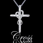 Sterling Silver CZ Cross Necklace Faith Hope Love Infinity Photo 4