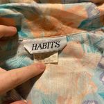 💜 Vintage Hawaiian Print Floral Short Sleeve Button Up Shirt Orange Size L Photo 3