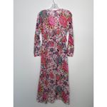 Debbie Katz inez Zara pink floral midi wrap sheer summer resort dress XS Photo 3