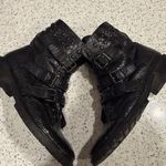 Schutz Suleni Black Croc Embossed Studded Leather Buckled Ankle Boots 8.5 Photo 1