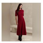 Banana Republic  Natales Sweater Midi Dress Size Small Christmas Red Wool Preppy Photo 2