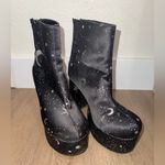 Current Mood Dolls Kill LYRA Platform Boots Black 7 Celestial Star N' Moon Goth Photo 2