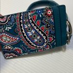 Vera Bradley  Teal Paisley Wristlet with Keychain Photo 3
