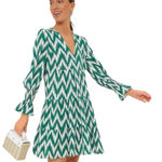 Tuckernuck Pomander Place x - Green Ikat Kenzo Dress Sz S Photo 0