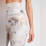 Athleta  Elation Gilded Tight High Rise Legging White Gold Silver Size Small Tall Photo 2