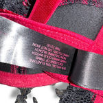 Frederick's of Hollywood Georgine Red Velvet & Black Lace Bra Sz S NEW Sexy Photo 4