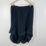 Bryn Walker Linen Skirt Womens Small Black Elastic Waist Made in USA Tulip Hem Photo 2