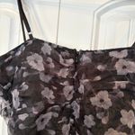 Lulus Evening‎ Impression Black Floral Organza Ruched Mini Dress Size Large Photo 5