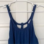 Loft  Jumpsuit soft Navy blue sleeveless tie waist with belt pockets Size Small Photo 3