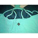 prAna NWT Womens Yoga Pilates Strappy Top Bra New Momento L Aqua Blue Cups UPF Photo 5