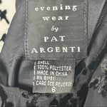 PAT ARGENTI Evening Wear Classic Black Velvet Lace Top Detail Front Split Dress Size 6 Photo 7