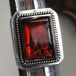 LORI BONN Sterling Silver Amber Cabochon Rope Bezel Cocktail Ring Photo 9