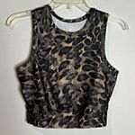 Playground patterned cropped workout tank Black Size XS Photo 0