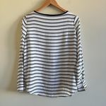 Loft  ANN‎ TAYLOR STRIPED LONG SLEEVE SHEER TOP POCKET WOMENS SIZE S PETITE Photo 4