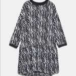 ZARA ZEBRA ANIMAL PRINT LONG SLEEVE A-Line DRESS BLACK/WHITE COLOR SIZE XS NEW. Photo 8