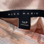 Alex Marie WO SIZE 16P ONE SHOULDER DRESS PEACHY FLORAL DESIGN LINED PLEATED EUC Photo 1